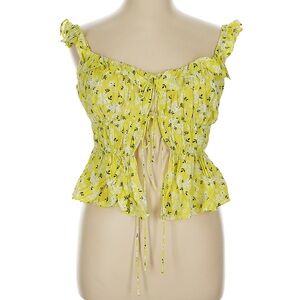 For Love and Lemons Yellow Floral Women's Top